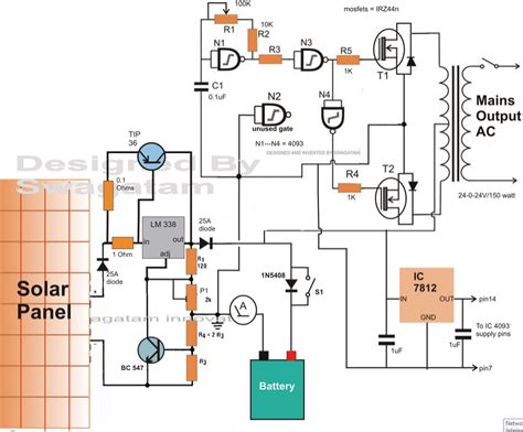 Luminous Solar Charge Controller Circuit Diagram