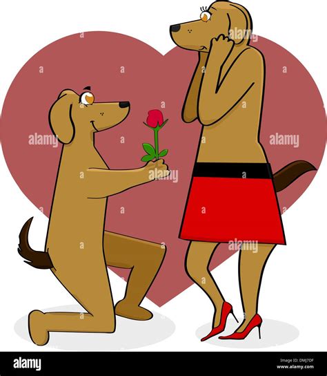 Cartoon dogs in love hi-res stock photography and images - Alamy