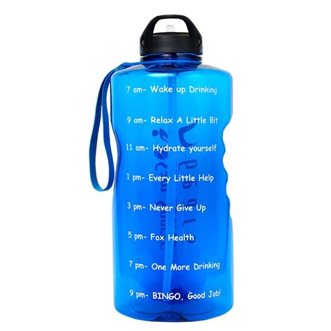 Buy 1 Gallon Water Bottles with Times to Drink and Straw - Motivational BPA Free Reusable Large ...