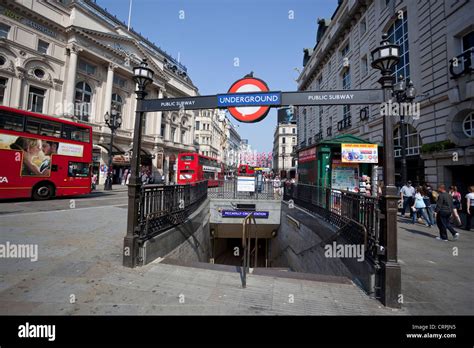 Piccadilly Circus Tube Station entrance, Central London England, UK ...