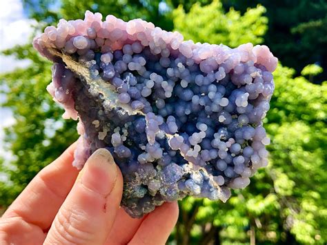 336g Grape Agate Botryoidal Purple Chalcedony Crystal Cluster Mineral Display Specimen