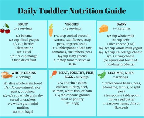 Daily Toddler Nutrition Guide (Printable Chart)