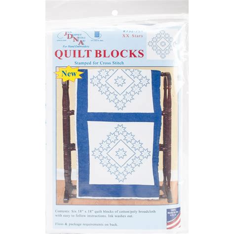 Stamped White Quilt Blocks 18"X18" 6/Pkg-XX Star - Walmart.com - Walmart.com