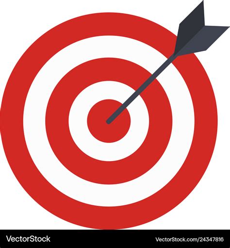 Flat icon design target with arrow goal achieve Vector Image