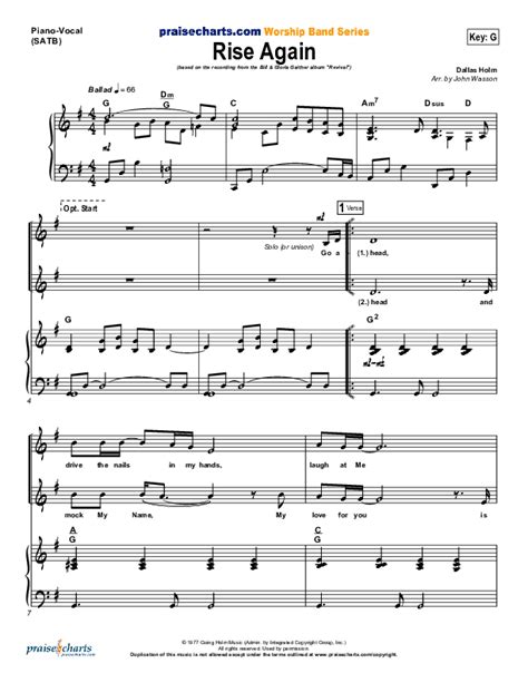 Rise Again Sheet Music PDF (Dallas Holm) - PraiseCharts