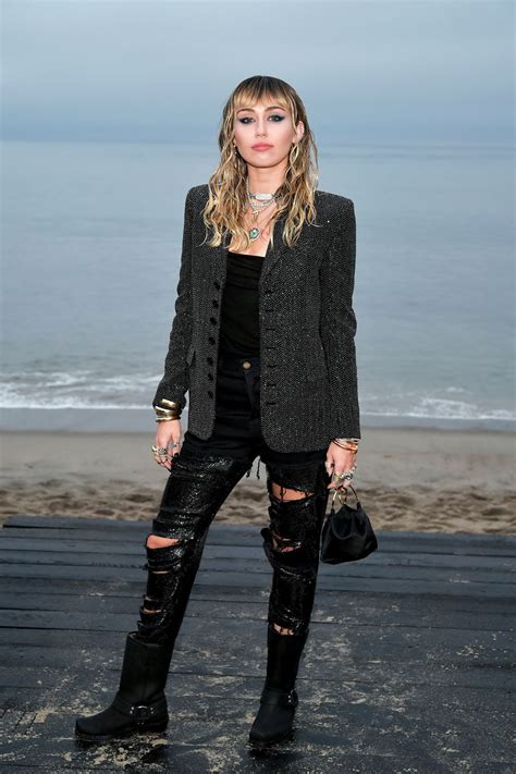 Miley Cyrus - Saint Laurent Mens S/S 20 Show Photocall in Malibu 06/06 ...