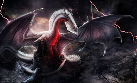 Beautiful Fantasy White Chaos Dragon art by ISVOC | Criaturas ...