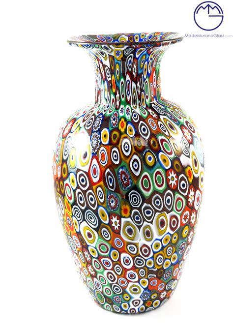 Exclusive Venetian Glass Vase With Murrina - Murano Glass - Made Murano ...