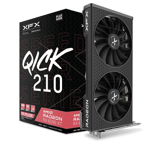 Buy XFX Speedster QICK210 Radeon RX 6500XT Black Gaming Graphics Card with 4GB GDDR6 HDMI, AMD R ...