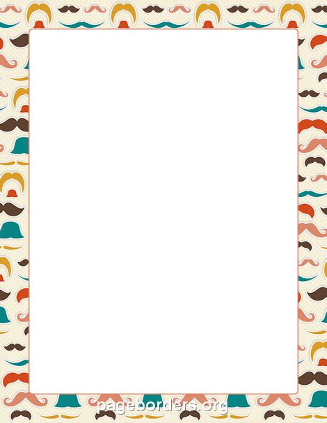 Mustache Border: Clip Art, Page Border, and Vector Graphics | Page borders, Clip art borders ...