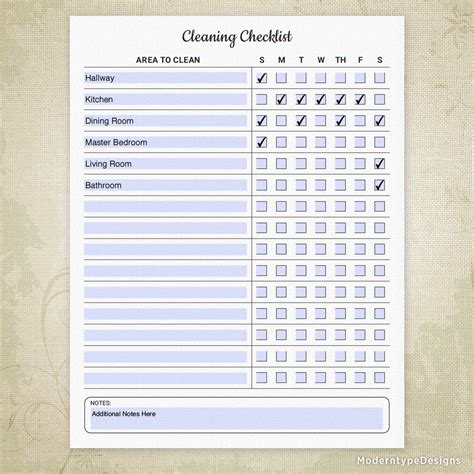 Cleaning Checklist Printable Form With Editable Cleaning List, House ...