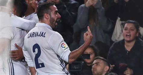 Dani Carvajal gives Barcelona fans the finger as Real Madrid stars ...