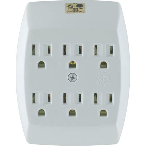 GE 6-Outlet Grounded In-Wall Adapter, White-54947 - The Home Depot