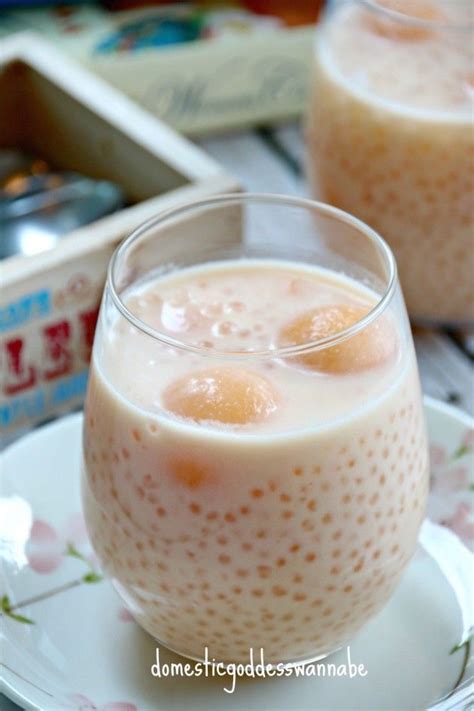 coconut milk and rock melon with sago | Recipe | Chinese dessert ...