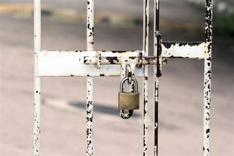 Locked gate detail stock image. Image of closeup, metal - 23535361