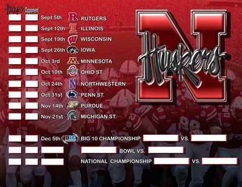 Printable Husker Football Schedule 2021 - Printable Schedule