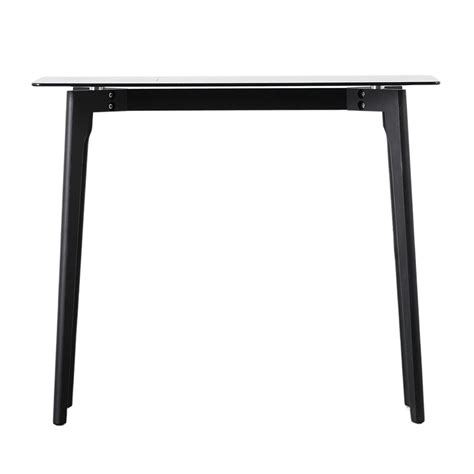 Black Console Table with Smoked Glass Top | Home Furniture