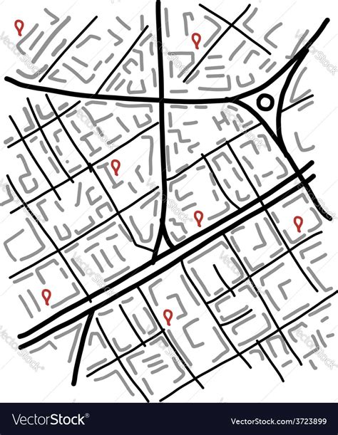 Sketch city map for your design Royalty Free Vector Image