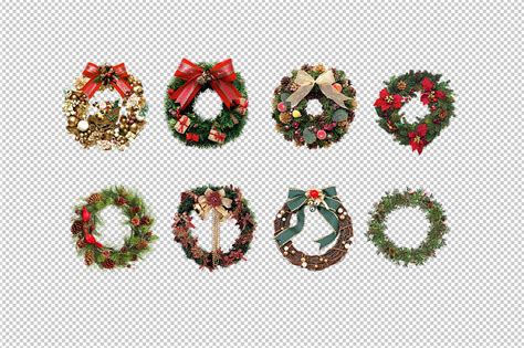 Christmas Wreath Overlays Photoshop PNG | Etsy