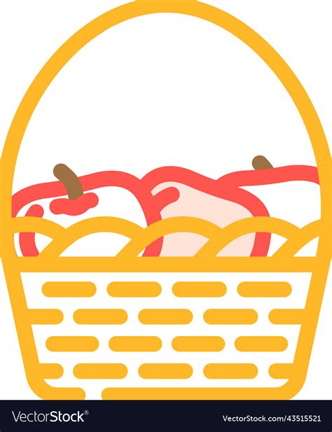 Basket apple color icon Royalty Free Vector Image