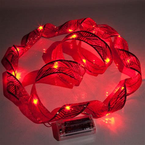 Red Christmas Ribbon - LED Lights