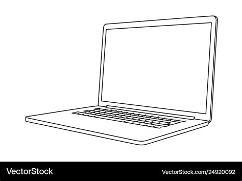 Hand drawing a laptop perspective view Royalty Free Vector