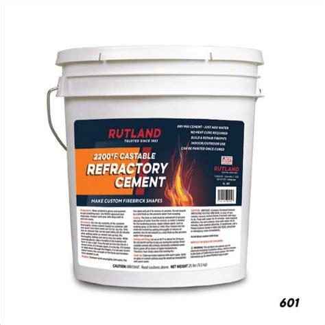 Rutland 25 lbs. Castable Refractory Cement Tub 601 - The Home Depot