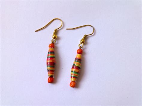 Paper bead earrings