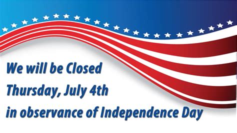 Closed 4Th Of July Printable Sign