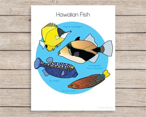 Items similar to Hawaiian Fish Art, Hawaii Art, Tropical Fish Decor, Hawaii Gift, Ocean Decor ...