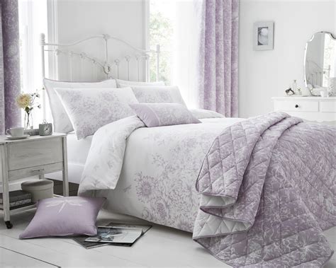 Floral Border Design Lilac Bedding Duvet Cover Set Single Double King ...