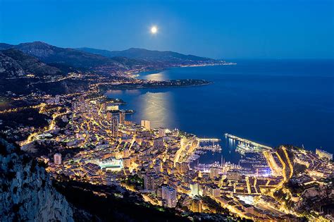 Twilight and night views of the Principality of Monaco - Monaco Nature ...