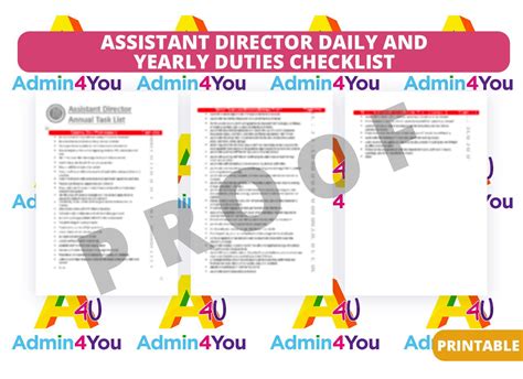 Assistant Director Daily and Yearly Duties Checklist in 2024 | Curriculum development, School ...