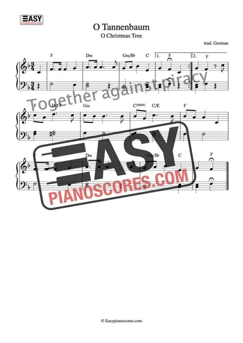 O Tannenbaum – Piano Sheet Music – Easypianoscores.com