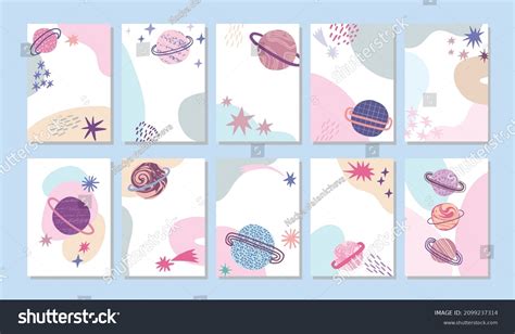 Space Poster Collection Space Art Set Stock Vector (Royalty Free ...