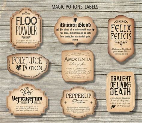 Harry Potter Inspired Magic Potions Labels / Printable files, Instant Download | Harry potter ...