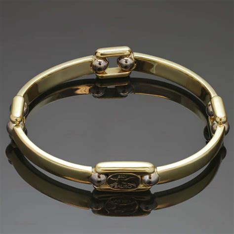 SAURO White Yellow Gold Mens Link Bracelet $3500 at 1stDibs | sauro jewelry, sauro mens bracelet ...