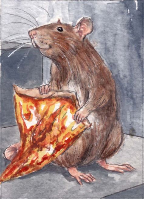 The Art of The Illustrated Rat: Pizza Rat! ACEO