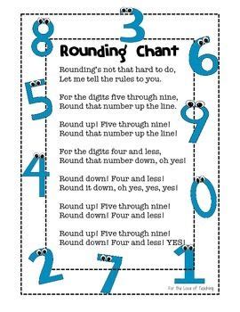 Rounding Chant | Elementary math, Teaching, 3rd grade math