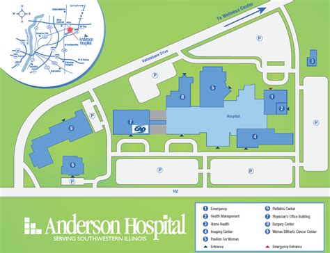 Map of Anderson Hospital and The Center for Advanced Orthopedics. Maryville, Staunton, Wellness ...