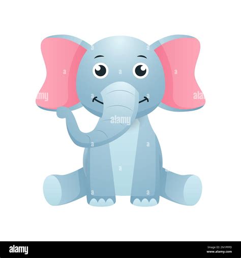 Elefante. Lindo aislado vector de dibujos animados Imagen Vector de ...