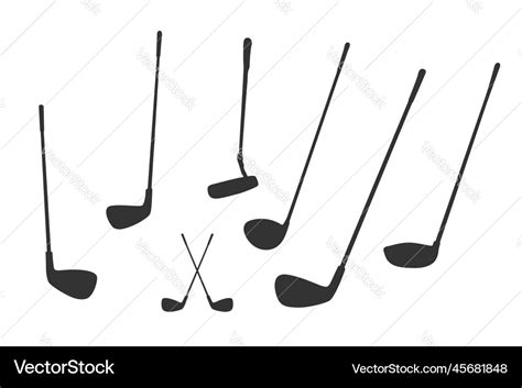 Golf club silhouettes Royalty Free Vector Image