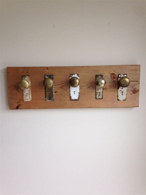 Recycled Wood Door Knob Hangers 28 by 9 by railandtimber on Etsy