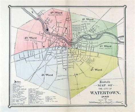 1889 Map of Watertown New York | Etsy