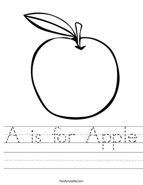 A is for Apple Worksheet | Kindergarten worksheets printable, Apple math worksheets, Kids ...