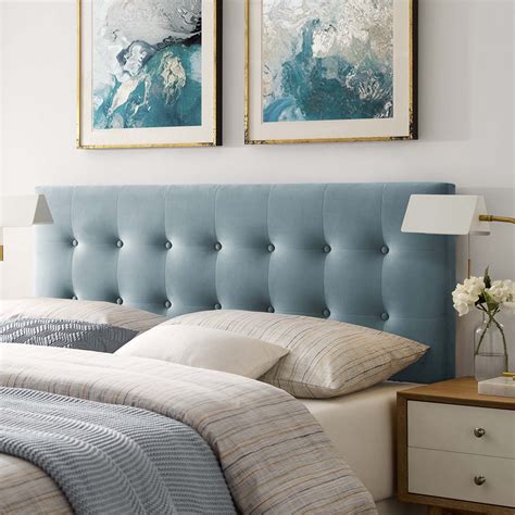 Modway Emily Full Biscuit Tufted Performance Velvet Headboard in Light ...