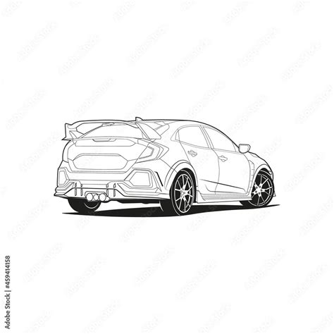 Car outline coloring pages vector Stock Photo | Adobe Stock