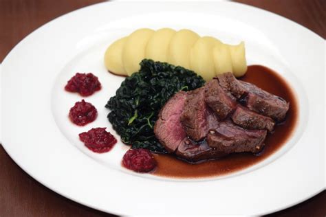 Recipe: Slow Roasted Venison Loin, Garlic Mash & Red Wine Jus - The Cliffe at Dinham Hotel ...