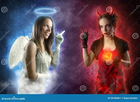 Angel And Devil Doodle Drawing Royalty-Free Stock Image | CartoonDealer ...