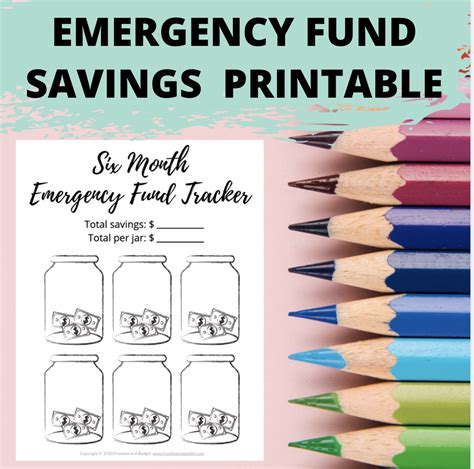 6 Month Emergency Fund Saving Challenge Printable | Emergency fund saving, Emergency fund, Money ...